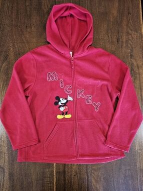 Vintage Disney Mickey Mouse Zip Up In Red Size XL 16/18
